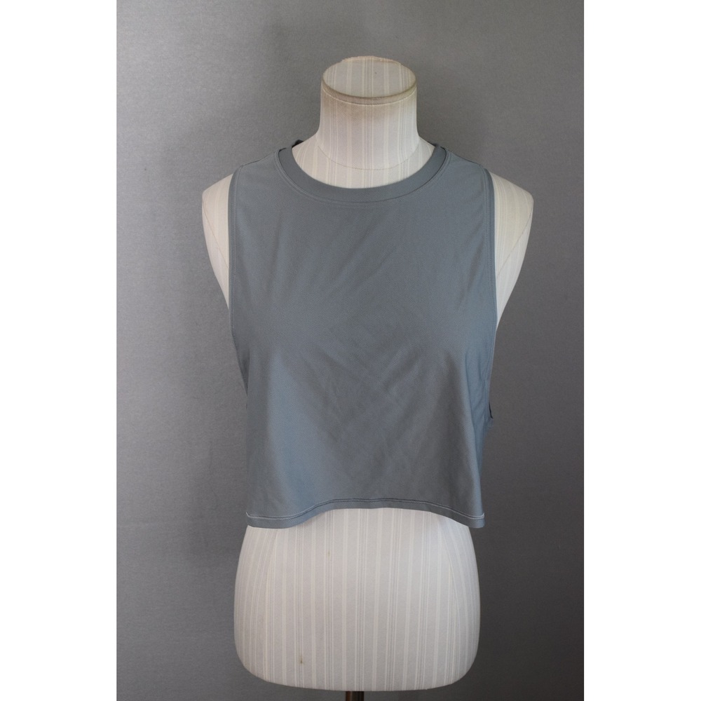 Lululemon Muscle Love Tank Top Cropped 6 Gray Mesh Athletic Training Women